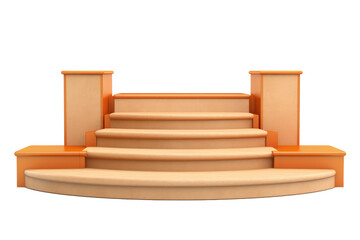 3d wooden stage podium. Transparent background. generative AI