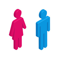 Woman and man isometric icon