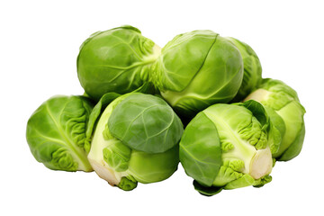 Fototapeta premium Brussels sprouts. Transparent background. generative AI