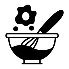 Scrambled eggs being Prepared concept, Beating egg yolks and whites together vector icon design, Bakery and Baked Good symbol, Culinary and Kitchen Education sign Recipe development stock illustration