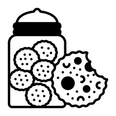 Homemade Cookies in Jar concept, Chocolate Chip Biscuits vector icon design, Bakery and Breadsmith symbol, Cuisine Maestro sign, food connoisseur stock illustration