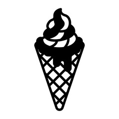 Ice cream cone concept, poke or cornet vector icon design, Bakery and Breadsmith symbol, Cuisine Maestro sign, food connoisseur stock illustration