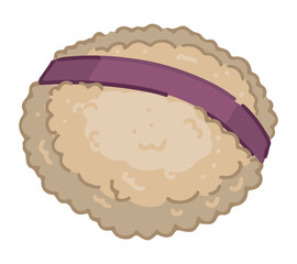 Puff sponge for makeup clipart. Cosmetic, makeup accessory doodle. Cartoon style vector illustration isolated on white background.