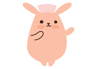 かわいいうさぎ、案内、ナースキャップ