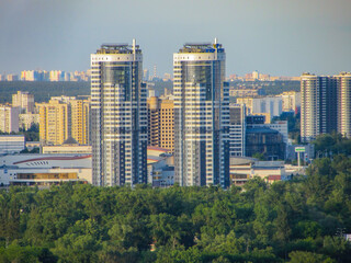 Fototapeta premium residential buildings. apartment buildings in a living area of t