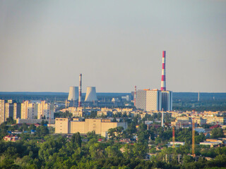 Fototapeta na wymiar Cogeneration plant combined heat and power station in Kyiv, Ukra