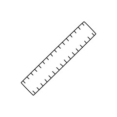 doodle icon. ruler. vector illustration