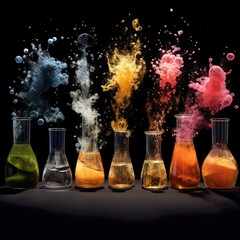 chemistry alchemist magic potion reaction - by generative ai
