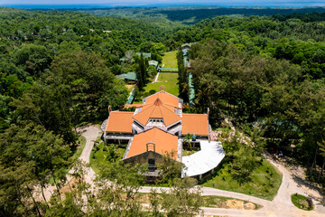 Jordan, Guimaras, Philippines - April 22, 2023: Aerial of Our Lady of the Philippines Trappist Monastery