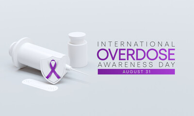 Overdose awareness day is observed every year on August 31, This event is a powerful way to join together to remember those who lost their lives to overdose. 3D Rendering
