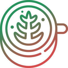 latte art gradient line icon