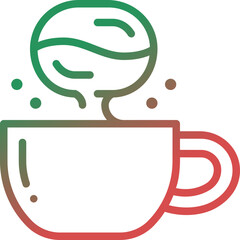 coffee cup gradient line icon