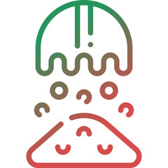 ground coffee gradient line icon