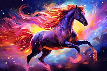 Obraz na płótnie Canvas horse anime image, AI Generative