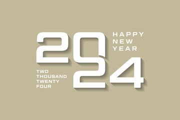 2024 logo design, with white flat numbers, greeting new year 2024