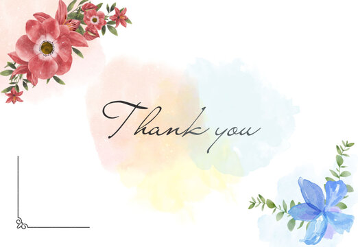 Watercolor Design words - Thank You