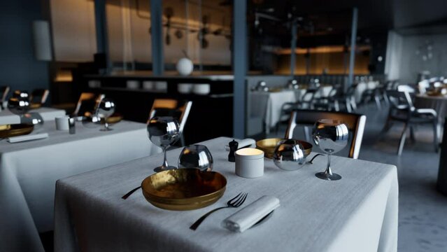 fancy eatery with no guests in attendance