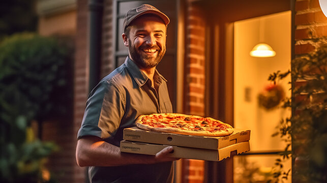pizza delivery man, made with Generative AI
