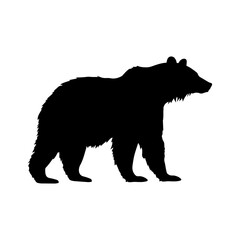 Vector silhouette of a bear in black