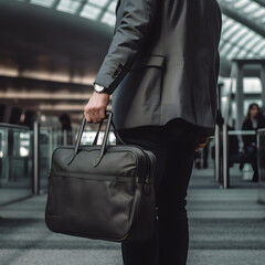 business person walking with luggage