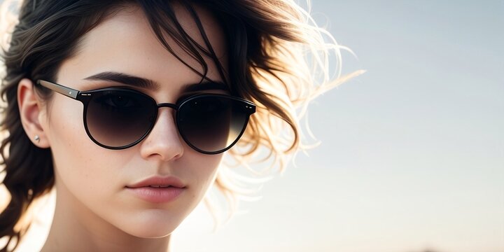 Woman wearing sunglasses, generative ai