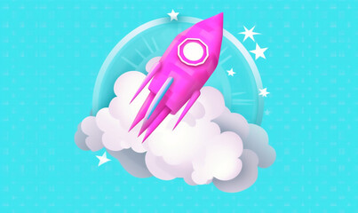 Fototapeta premium technology rocket bitcoin business start launch space spaceship finance startup. Generative AI.