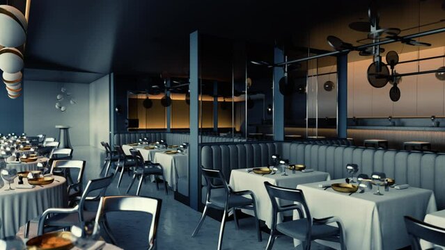 high-end restaurant that appears to be deserted