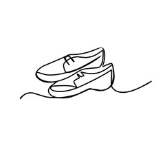continuous line art of shoes