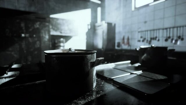 old kitchen of abandoned house