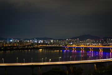 Bridge across Han River in Seoul, Korea