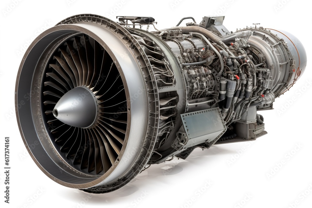 Poster jetengine isolated on white background. generated by ai