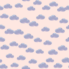 Simple clouds seamless pattern. Primitive art.