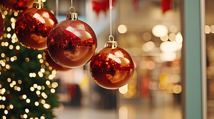 Obraz na płótnie Canvas Close-up detail of elegant Christmas tree decorated