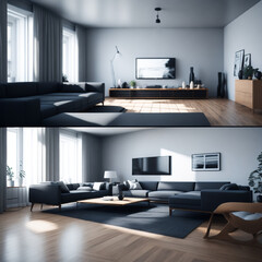 modern living room in Scandinavian style