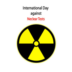 Set of icon with black and yellow radiation. 