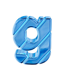 Blue ice block symbol. letter g