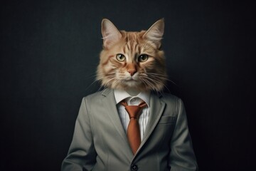 Domestic cat in an expensive suit