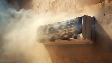 Dusty Dilemma: Neglected Air Conditioner Needs Attention made with Generative AI
