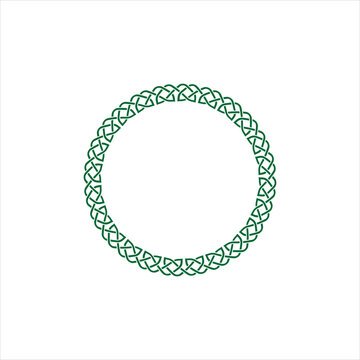 Linear border abstract circle knot Band celtic scotland vector 
