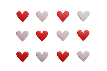 pink, red, romance, romantic, set, shape, social, sweet, white