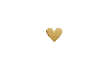 heart, shaped, orange, icon, 3D