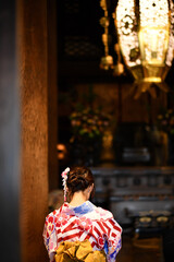 person in a temple kyoto