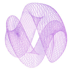 3d rendering of abstract shape purple wireframe.
