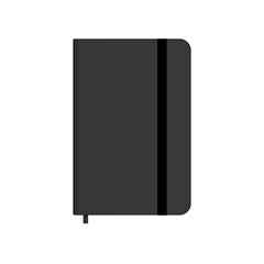 black notebook cover. sketch book or note book mock up. Vector illustration