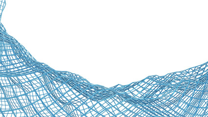 3d rendering of abstract sea wave wireframe.
