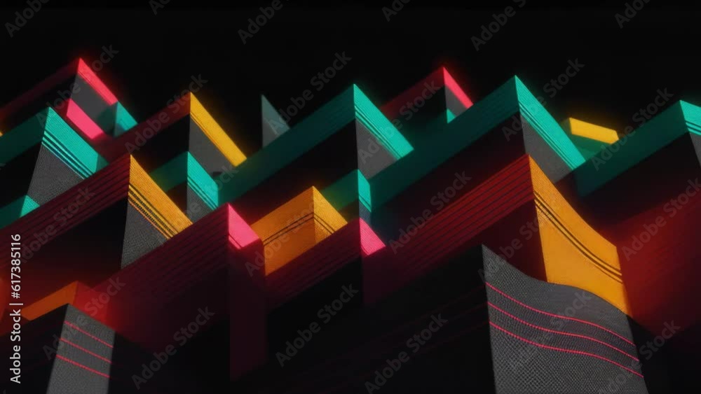 Poster abstract wavy lines on black background. generative ai