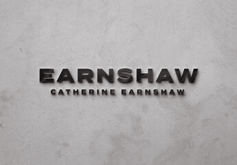 Logo Mockup Template Style Effect Gold Wall Badge Mockup 3D Metal Text Wood Concrete