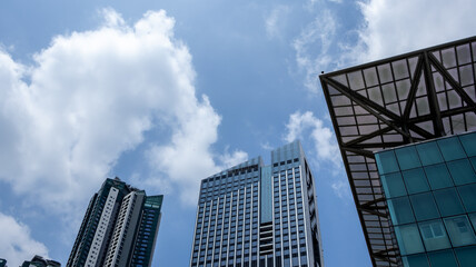 Obraz na płótnie Canvas Downtown's High-Rise Buildings in the Modern Metropolis