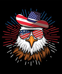 Eagle USA Celebrating America And 4th Of July With The American Flag