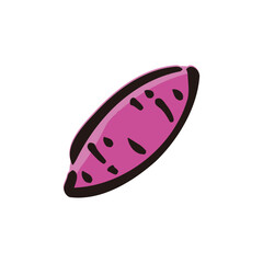 Sweet potato - Vegetable icon/illustration (Hand-drawn line, colored version)